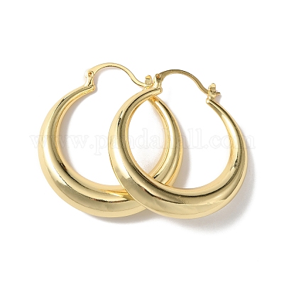 Real Gold Plated Wide Thick Small Hoop Earrings