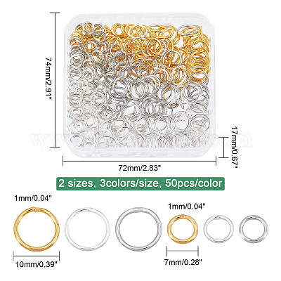 50pcs/lot Gold Silver Color Metal Jump Rings Single Loops Closed