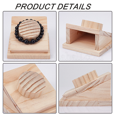 Espositori per bracciali in legno&nbsp;BDIS-WH0008-06-1