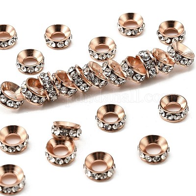 Messing Strass Zwischen perlen&nbsp;X-RB-A020-7mm-01RG-1