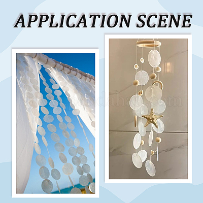 60 pendentif rond et plat en coquillage capiz&nbsp;SSHEL-SC0001-48-1