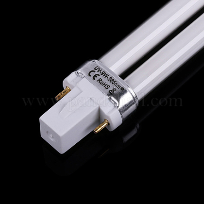 電気9wu字型UVランプライト電球チューブ  紫外線ネイルランプドライヤー用  ホワイト  16.5cm  パッケージ：17x3.5x2.2cm MRMJ-K002-03-1