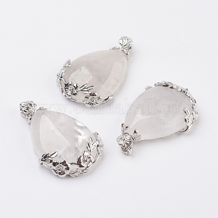 Idée de cadeaux Saint Valentin pour les hommes pendentifs en cristal de quartz naturel G-Q689-17-1
