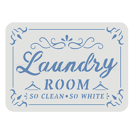 Shop FINGERINSPIRE Laundry Room Stencils 11.7x8.3 inch So Clean So ...