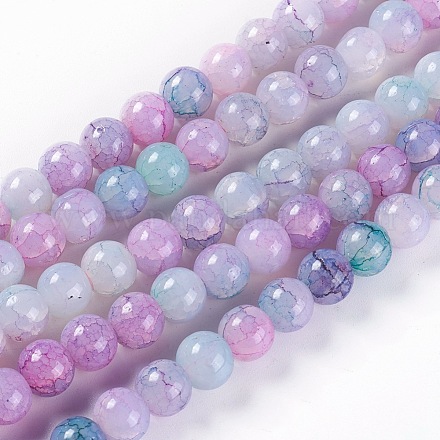 Chapelets de perles en verre craquelé CCG-L002-B-24-1