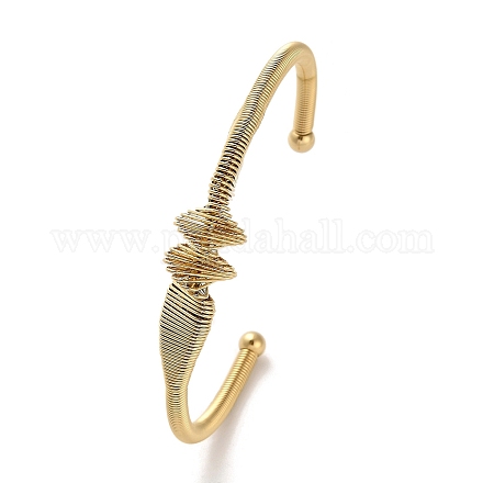 Золотые браслеты-манжеты из нержавеющей стали 304 для женщин BJEW-C050-01G-G-1