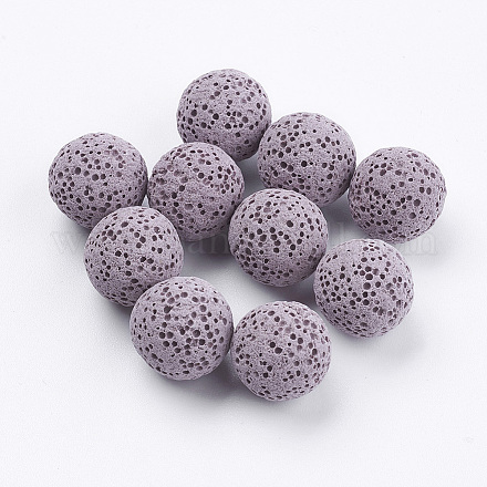 Perles de pierre de lave naturelle non cirées G-I190-14mm-B07-1