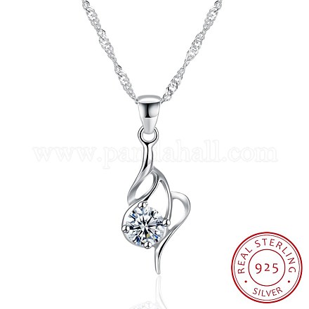 Trendy 925 Sterling Silver Pendant Necklaces NJEW-BB22375-1