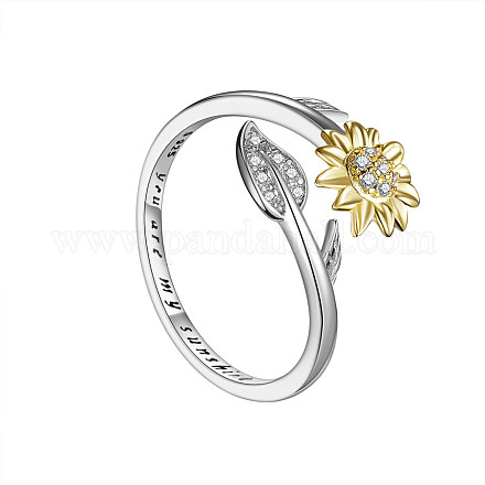 Shegrace 925 anillos ajustables de plata esterlina JR820A-03-1