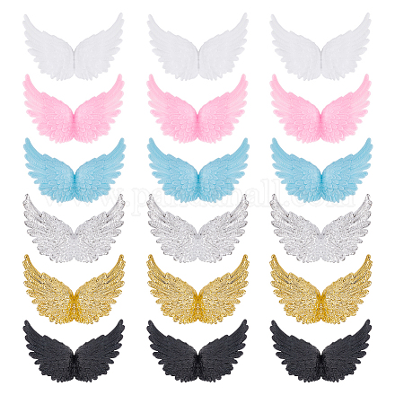 Adorno de alas de Ángel de plástico de 36 colores arricraft 6 Uds. DIY-AR0002-99B-1