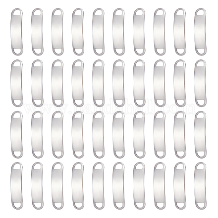 UNICRAFTALE 38.5mm Curved Rectangle Links 40pcs Stainless Steel Bar Links Stamping Blank Tags Jewelry Connectors for Bracelet Necklace Jewelry Making Hole 4x5mm STAS-PH0018-85-1