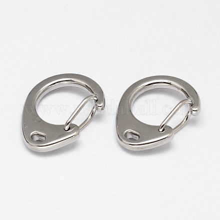 Accessoires de fermoir porte-clés ovale en 304 acier inoxydable STAS-D070-03-1