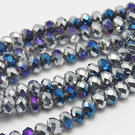 Chapelets de perles en rondelles facettées en verre électrolytique EGLA-D020-10x8mm-20-1