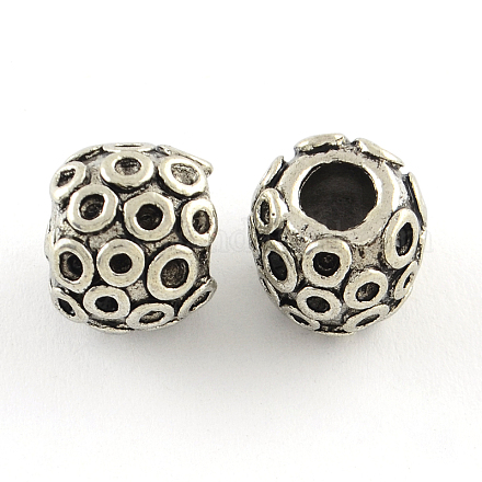 Tibetischer Stil Legierung europäische Perlen Fassungen für Strasssteine TIBEB-Q060-060-FF-1