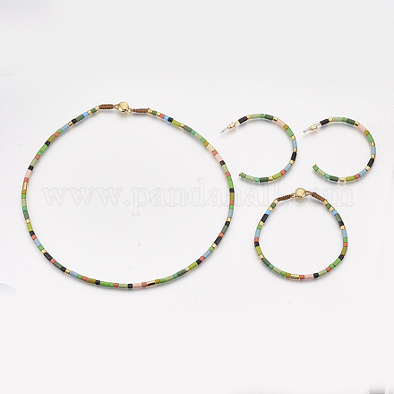 Conjuntos de jeweley de aleación pintada con aerosol SJEW-S044-02A-1