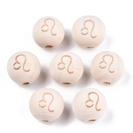 Unvollendete europäische Perlen aus Naturholz WOOD-S045-142A-02-1