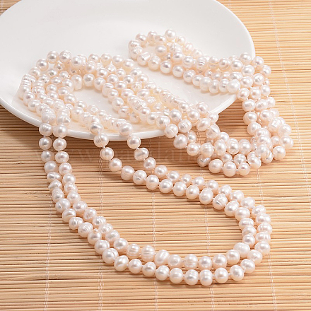 Natural Pearl Nuggets Beads Necklace NJEW-P126-B-05-1