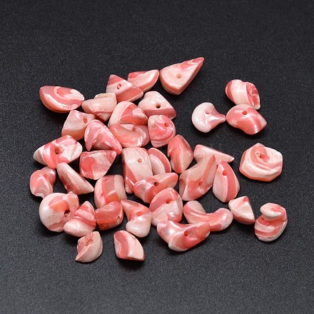 Perles de chips de pépites de coquillages naturels teints BSHE-O007-03F-1