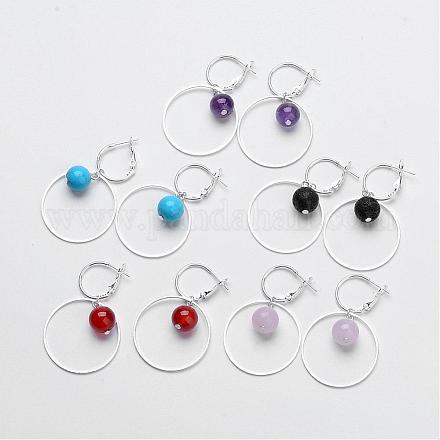 Natural & Synthetic Mixed Stone Dangle Earrings EJEW-JE02220-1