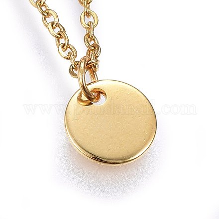 304 Stainless Steel Pendant Necklaces NJEW-H488-17G-1