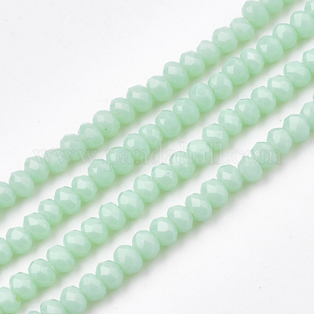 Chapelets de perles en verre opaque de couleur unie X-GLAA-S178-12B-10-1