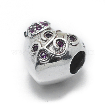 Thai 925 Sterling Silver European Beads STER-E064-20B-AS-1