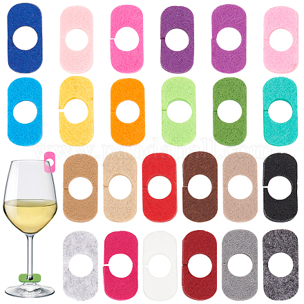 Benecreat 24 pz 24 colori feltro ciondoli in vetro di vino AJEW-BC0004-20-1