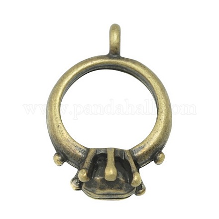 Tibetan Style Metal Alloy Diamond Ring Charms X-PALLOY-A15503-AB-NF-1