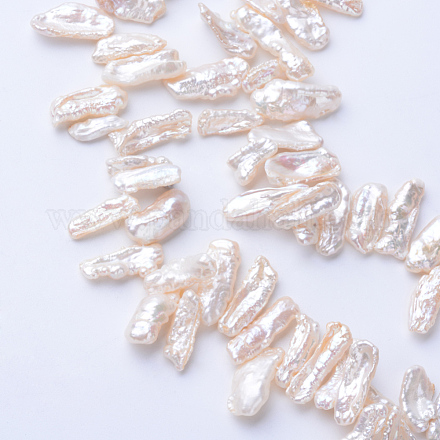 Hebras de perlas keshi de perlas barrocas naturales PEAR-S010-45-1