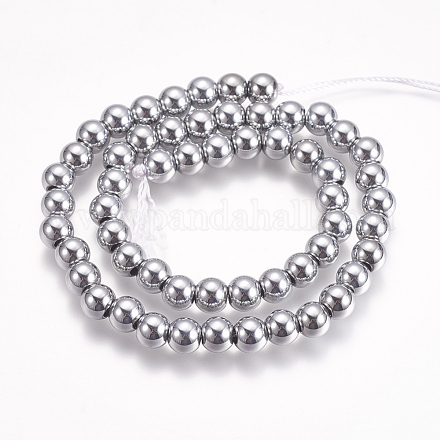 Chapelets de perles en hématite synthétique sans magnétiques G-K239-04A-1