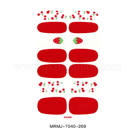 Envolturas de uñas de cubierta completa de cereza de fresa de fruta pegatinas MRMJ-T040-269-1