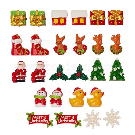 26 pz 13 stili decorazioni natalizie in plastica per la casa AJEW-SZ0001-49-1