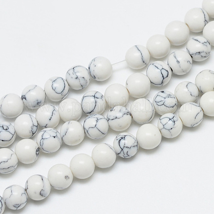 Synthetic Howlite Beads Strands G-T053-8mm-01-1-1