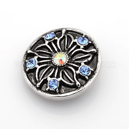 Flat Round Zinc Alloy Enamel Jewelry Snap Buttons SNAP-N010-27A-NR-1