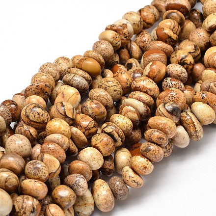 Image naturelle brins pépites de jaspe de pierres précieuses perles G-J337-27-1