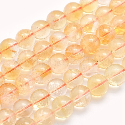 Chapelets de perles de citrine naturelle G-O166-10-6mm-1