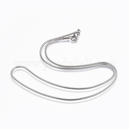304 Stainless Steel Snake Chain Necklaces NJEW-F248-02A-P-1