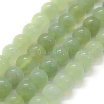 Chapelets de perles en jade naturelle nouvelle G-G763-09-6mm-1