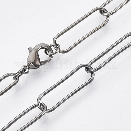 Realizzazione di collana con catena a graffetta ovale rotonda in ottone MAK-S072-06A-B-1