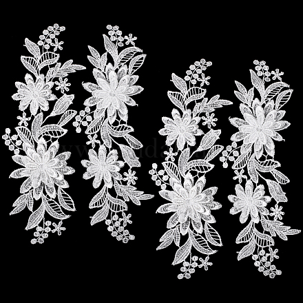 Lot De 2 Paires D’appliques Brodées Florales Avec Perles Et Paillettes – Décorations Pour Robes, Coussins Ou Costumes – Blanc élégant