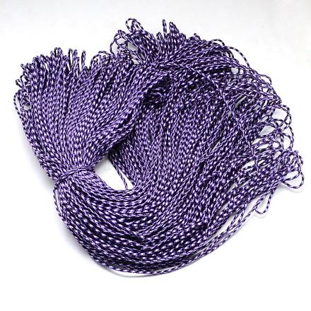 ポリエステル&スパンデックスコードロープ  1つの内部コア  暗紫色  2mm  約109.36ヤード（100m）/バンドル RCP-R007-334-1