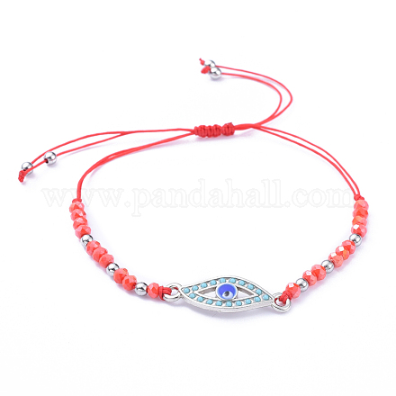 Bracelets de perles de nylon tressés réglables BJEW-JB05157-02-1
