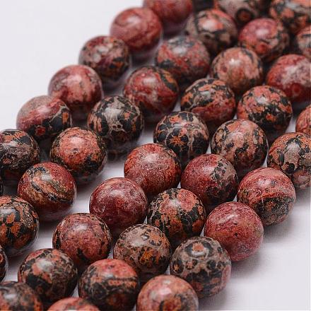 Natural Leopard Skin Jasper Beads Strands G-N0181-01-10mm-1
