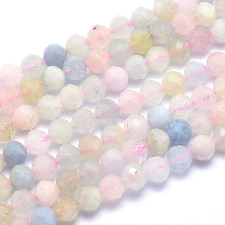 Chapelets de perles en morganite naturelle G-K224-11-6mm-1