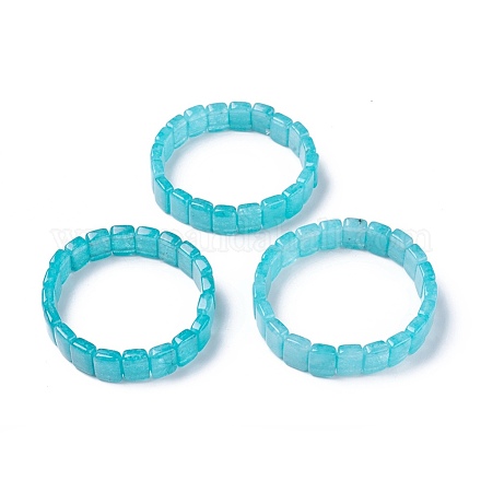 Natural White Jade Beads Stretch Bracelets BJEW-L495-27B-1