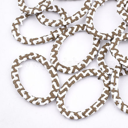 Rafia hecha a mano tejido anillos de unión WOVE-T005-30B-1