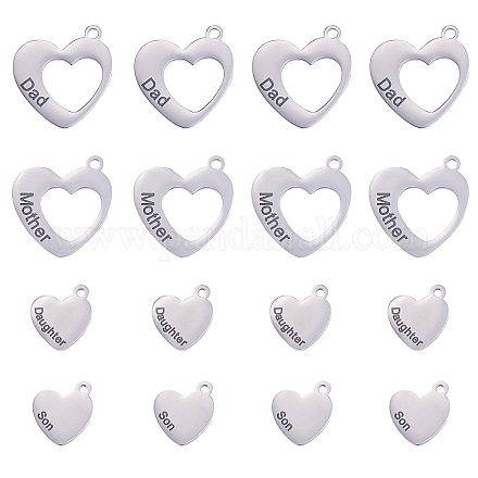 8 pz 4 stili cuore vuoto con la parola STAS-CJ0001-223-1