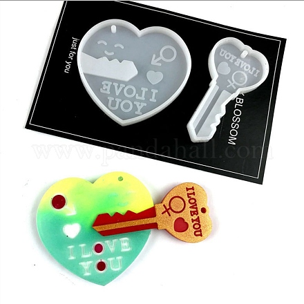 Stampi in silicone per uso alimentare con serratura a cuore e ciondolo a chiave fai da te VALE-PW0001-080L-1