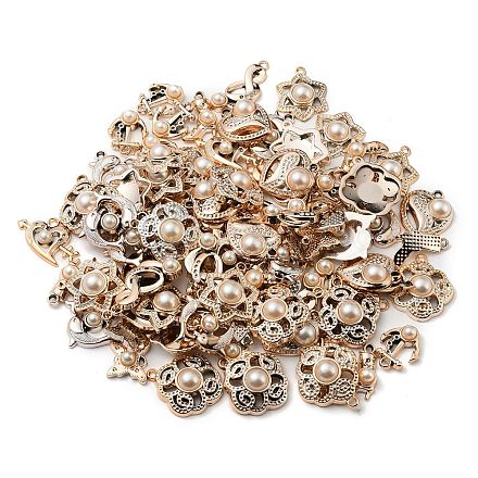 Pandahall elite 90 pièces 9 style placage uv pendentifs acryliques supports de strass OACR-PH0003-01-1