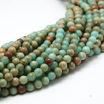 Round Synthetic Aqua Terra Jasper Beads Strands G-N0160-04-10mm-1